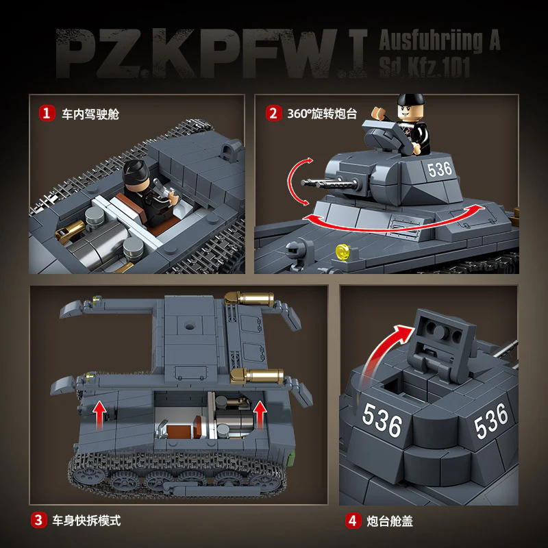 565 pcs QUANGUAN 100274 Panzer 1 Type A - Image 8
