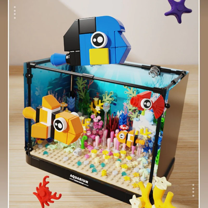 568 pcs TUOMU T4001 Clownfish Coral Ecological Tank - Image 7