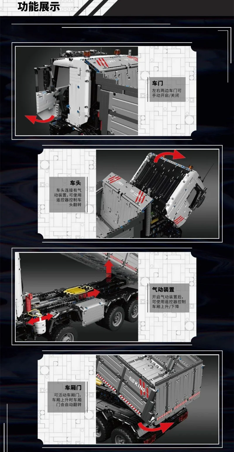 5768PCS 19013 MOULDKING Dump Truck 8x8 (Dynamic version) - Image 3