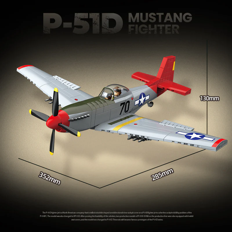 580 pcs QUANGUAN 100278 P-51D Mustang Fighter - Image 3