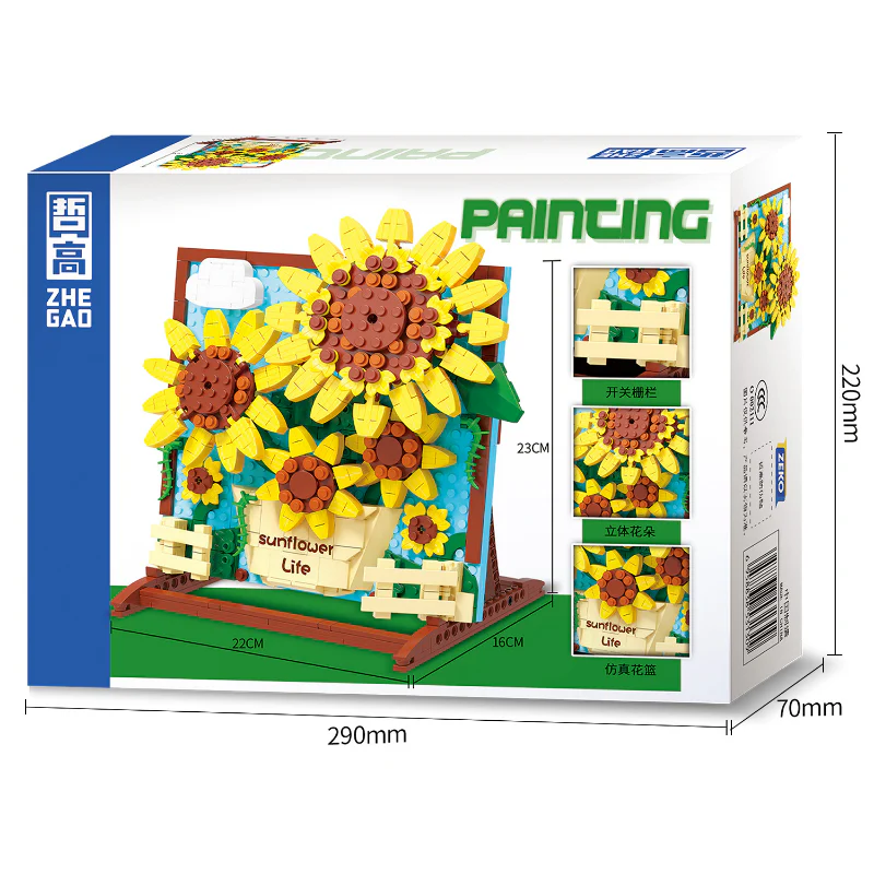 580PCS ZHEGAO DZ1013 Sunflower Life Painting - Image 4