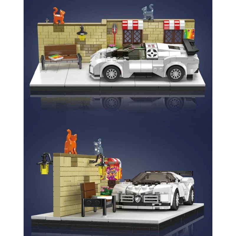 588pcs Mouldking 24065 CENTODIECI super sports car on the street - Image 3