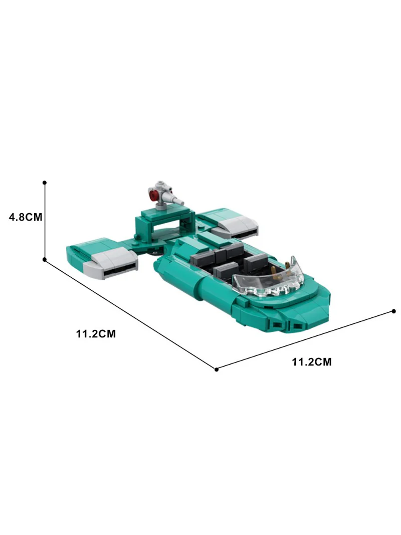 589 pcs MOC-145255 Seraph-class Urban Security Landspeeder (Dark Turquoise) - Image 4