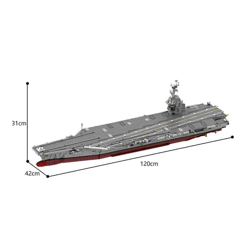 5971pcs MOC-192566 CVN-78 Gerald R. Ford | Aircraft Carrier - 1:300 Scale - Image 5
