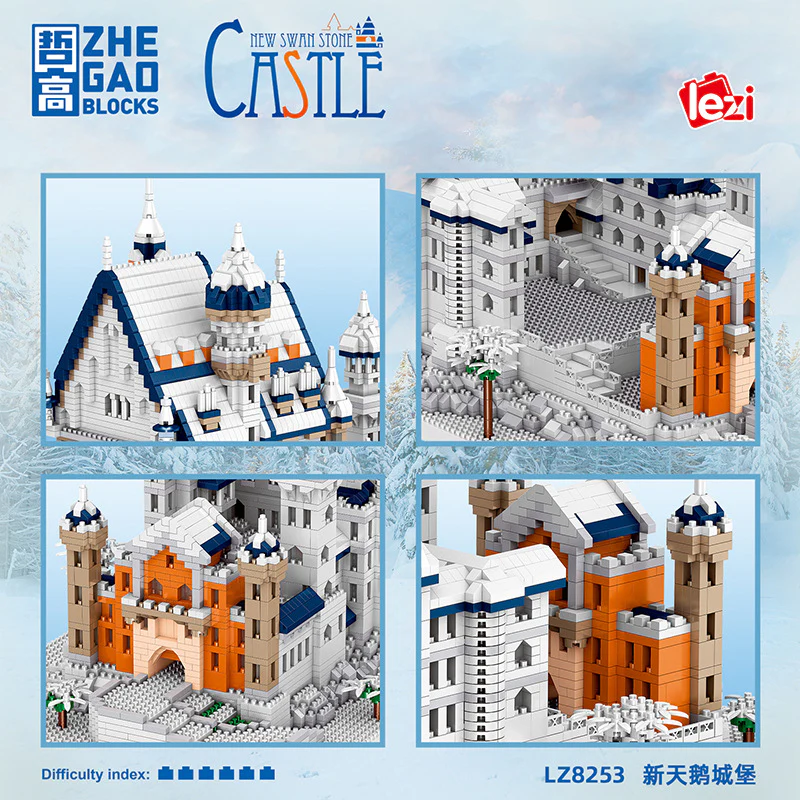 5986pcs LZ8253 ZHEGAO New Swan Stone Castle (mini brick) - Image 2