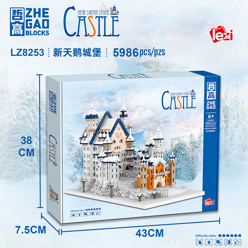 5986pcs LZ8253 ZHEGAO New Swan Stone Castle (mini brick) - Image 3