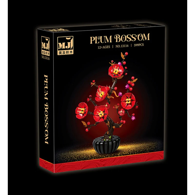 599pcs  MJi 13116/13117/13118/13119 Plum Blossom,Bird of Paradise,Cotton Rose,Dragon Claw Chrysanthemum - Image 12
