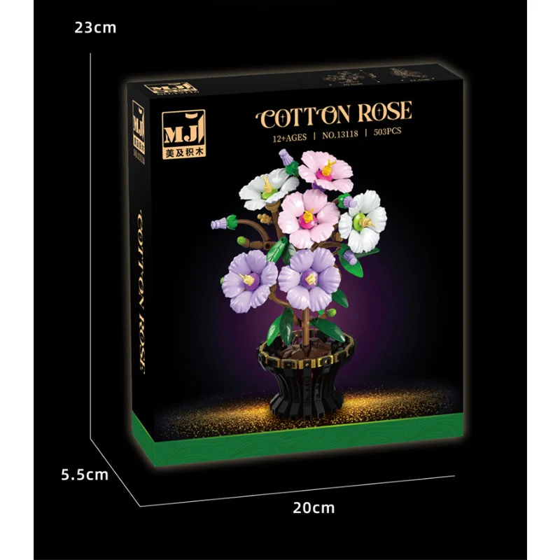 599pcs  MJi 13116/13117/13118/13119 Plum Blossom,Bird of Paradise,Cotton Rose,Dragon Claw Chrysanthemum - Image 28