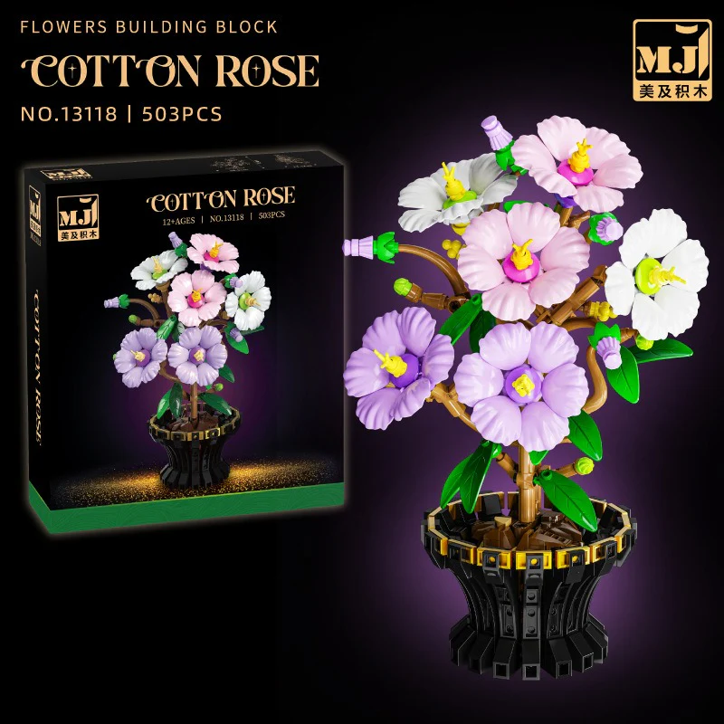 599pcs  MJi 13116/13117/13118/13119 Plum Blossom,Bird of Paradise,Cotton Rose,Dragon Claw Chrysanthemum - Image 3
