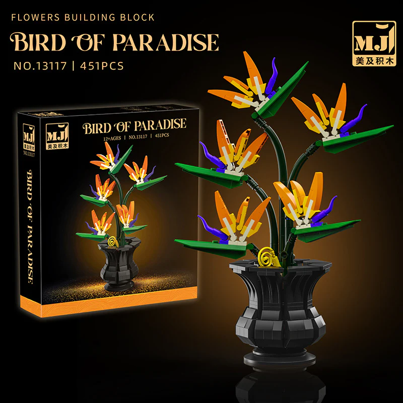 599pcs  MJi 13116/13117/13118/13119 Plum Blossom,Bird of Paradise,Cotton Rose,Dragon Claw Chrysanthemum - Image 38