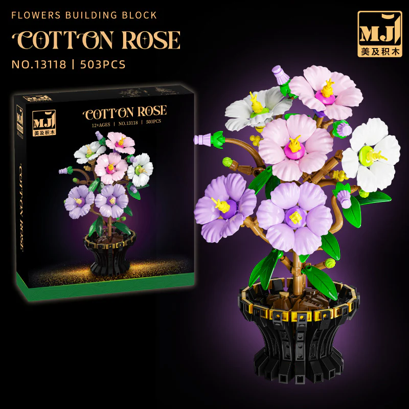 599pcs  MJi 13116/13117/13118/13119 Plum Blossom,Bird of Paradise,Cotton Rose,Dragon Claw Chrysanthemum - Image 39
