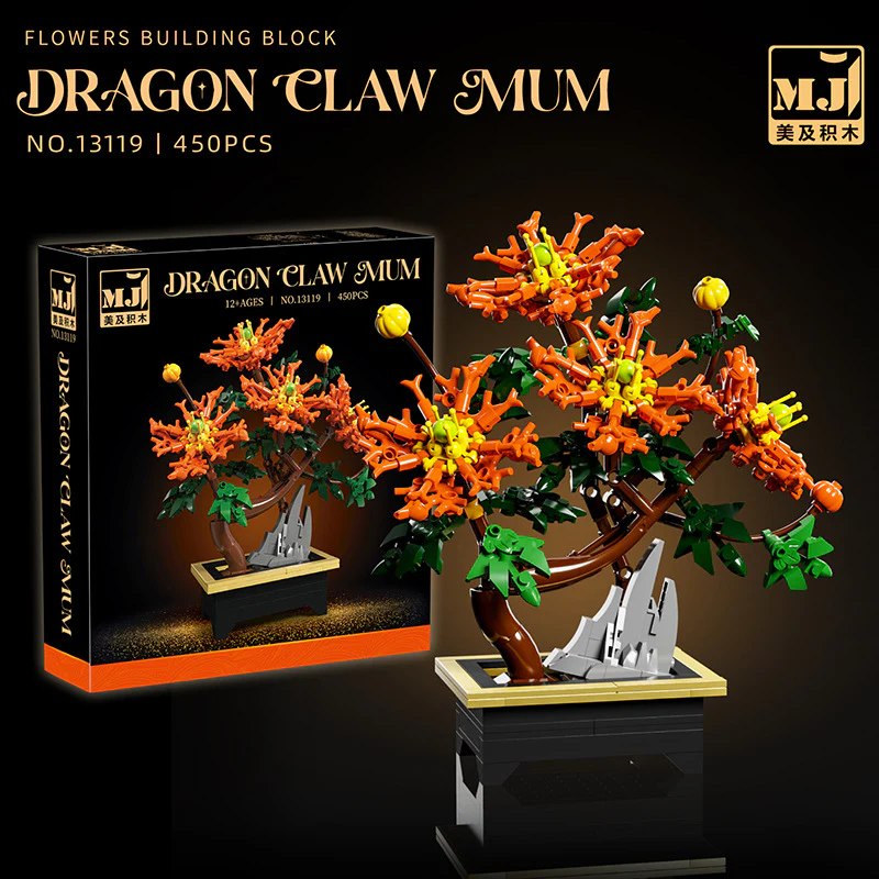 599pcs  MJi 13116/13117/13118/13119 Plum Blossom,Bird of Paradise,Cotton Rose,Dragon Claw Chrysanthemum - Image 40