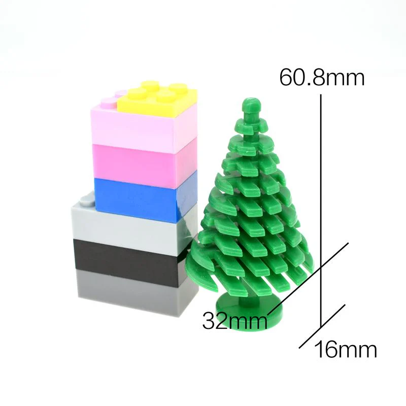 5pcs 2*2*4 Plant Tree Pine MOC Bricks 3471 - Image 5
