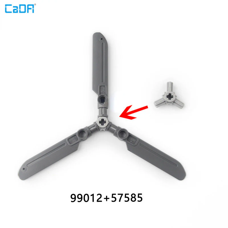 5pcs 99012 / 99012+57585 Technic Rotor Blade Small with Axle and Pin Connector End - Image 2