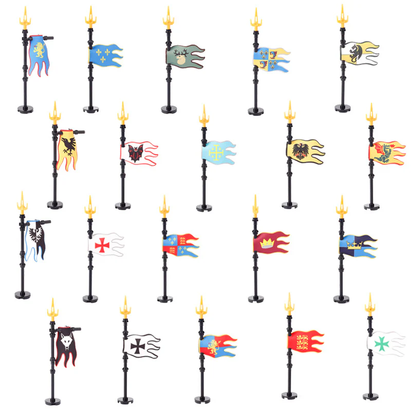 5pcs-MOC Medieval Military Knight Soldier Flag Castle - Image 4