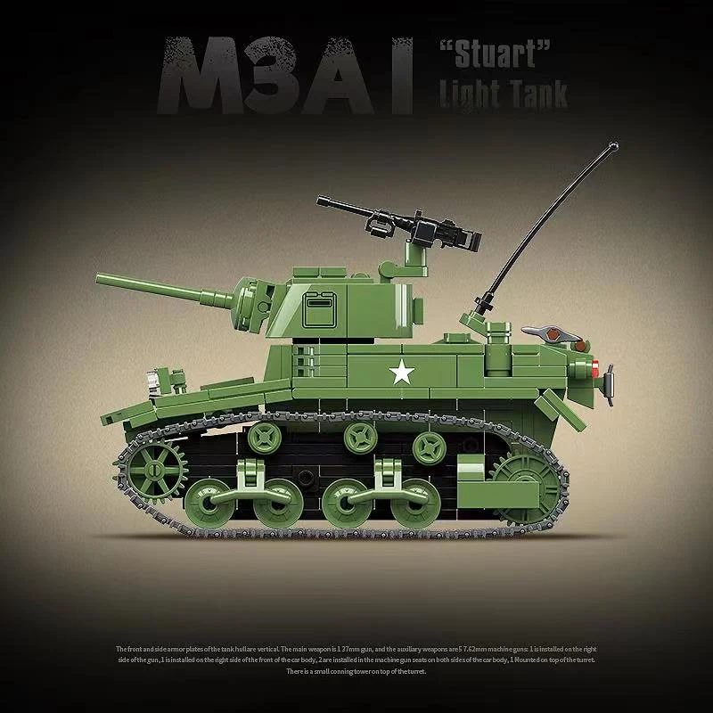 601PCS QG100103 QUANGUAN M3 Stuart Light Tank - Image 4