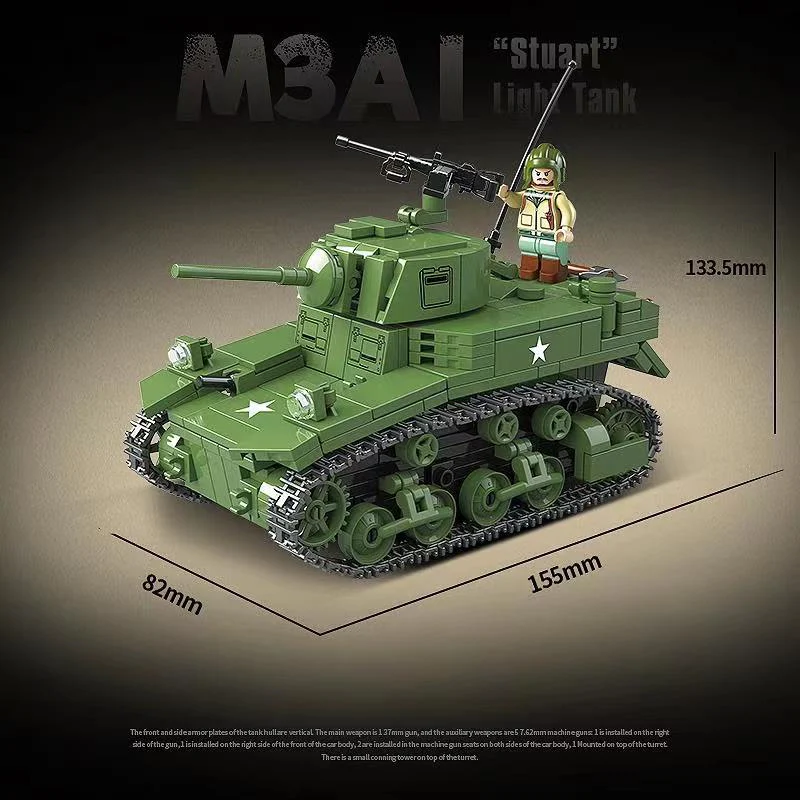 601PCS QG100103 QUANGUAN M3 Stuart Light Tank - Image 7