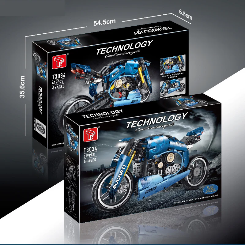 619PCS Taigaole T3034 Bugatti motorcycle - Image 2