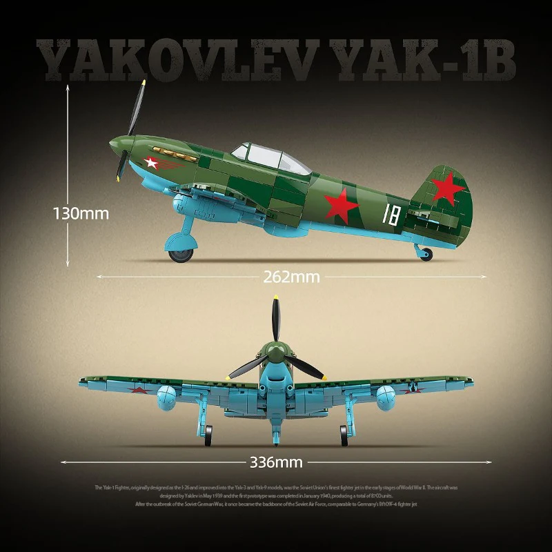 627 pcs QUANGUAN 100287 Yakovlev Yak-1B - Image 3