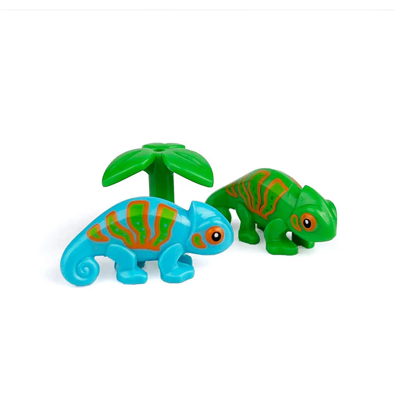 2pcs 6287954 Chameleon with Black and Bright Light Blue Stripes Pattern - Image 2