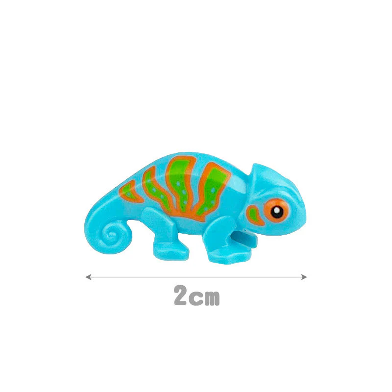 2pcs 6287954 Chameleon with Black and Bright Light Blue Stripes Pattern - Image 4