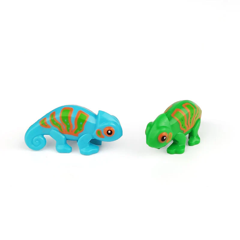 2pcs 6287954 Chameleon with Black and Bright Light Blue Stripes Pattern - Image 6