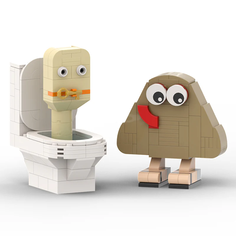 644PCS MOC Bou's Revenge(Bou/Pou)Bou/Pou、Poulina、Poop Emoji and Toilet Head - Image 5