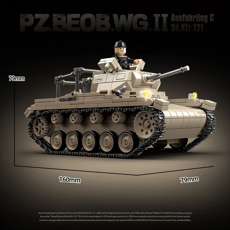 658pcs QUANGUAN 100275 PZ.BEOB.WG.II Ausfuhriing C Sd.Kfz.121 - Image 3