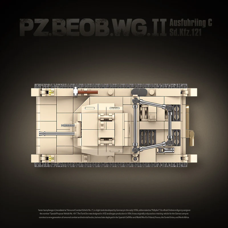 658pcs QUANGUAN 100275 PZ.BEOB.WG.II Ausfuhriing C Sd.Kfz.121 - Image 4
