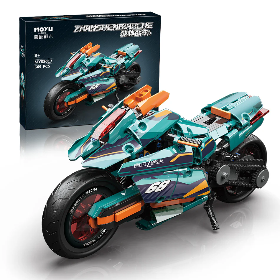 669 PCS MY88017 MOYU Cyber Motorcycle - Image 6