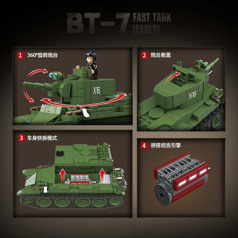 675pcs QUANGUAN 100290 BT-7 FAST TANK [EARLY] - Image 5