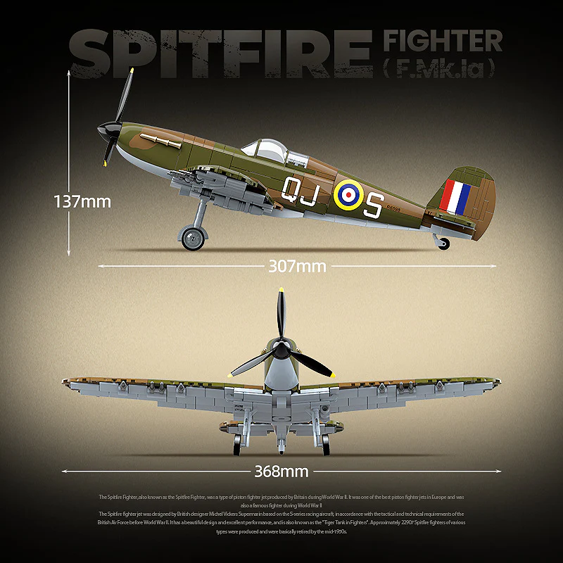 682 pcs QUANGUAN 100279 British Spitfire F.MK.la - Image 3