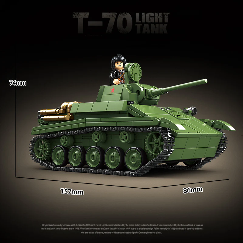 689pcs QUANGUAN 100291 T-70 LIGHTER TANK - Image 3
