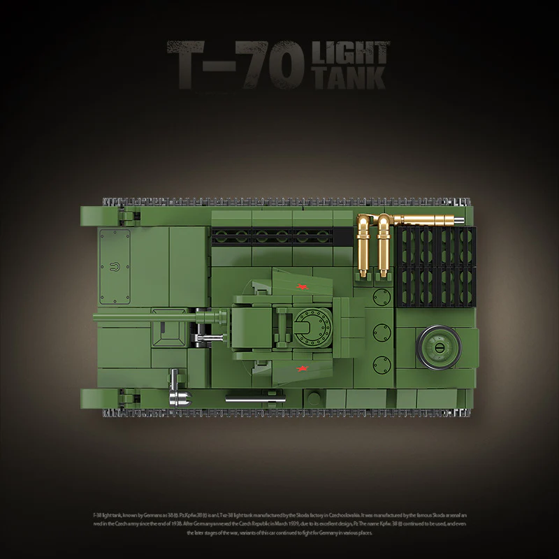 689pcs QUANGUAN 100291 T-70 LIGHTER TANK - Image 4