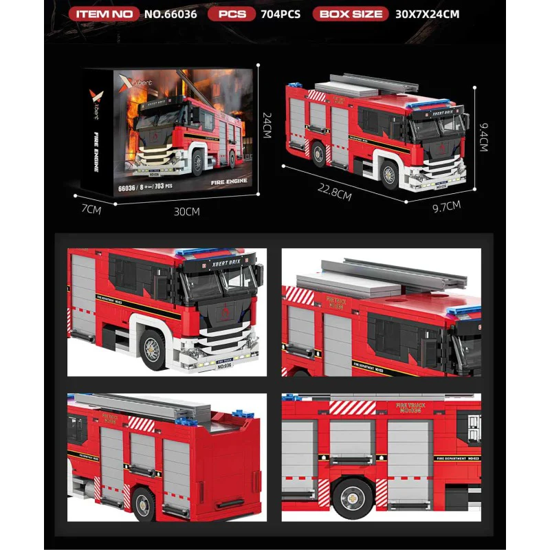 704pcs JIESTAR 66036 Fire Truck - Image 5