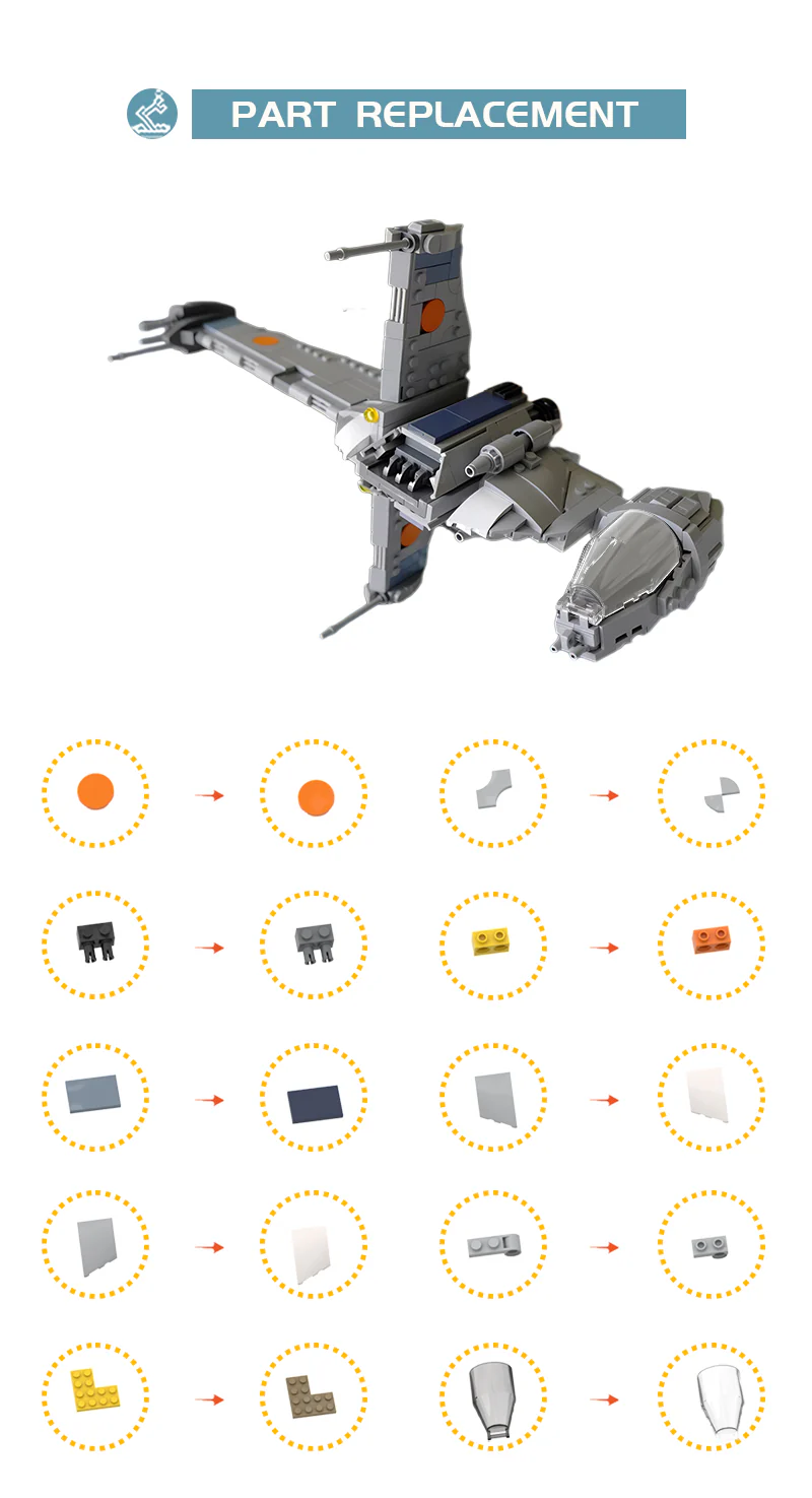 704PCS MOC-194292,Star Wars(B-Wing) - Image 6