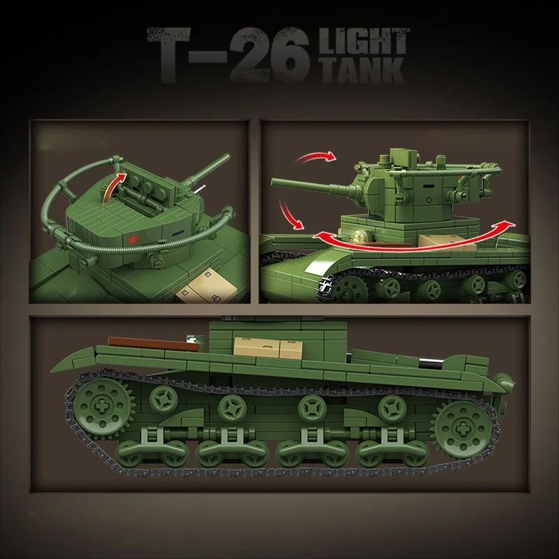 705pcs QUANGUAN 100292 T-26 LIGHT TANK - Image 5