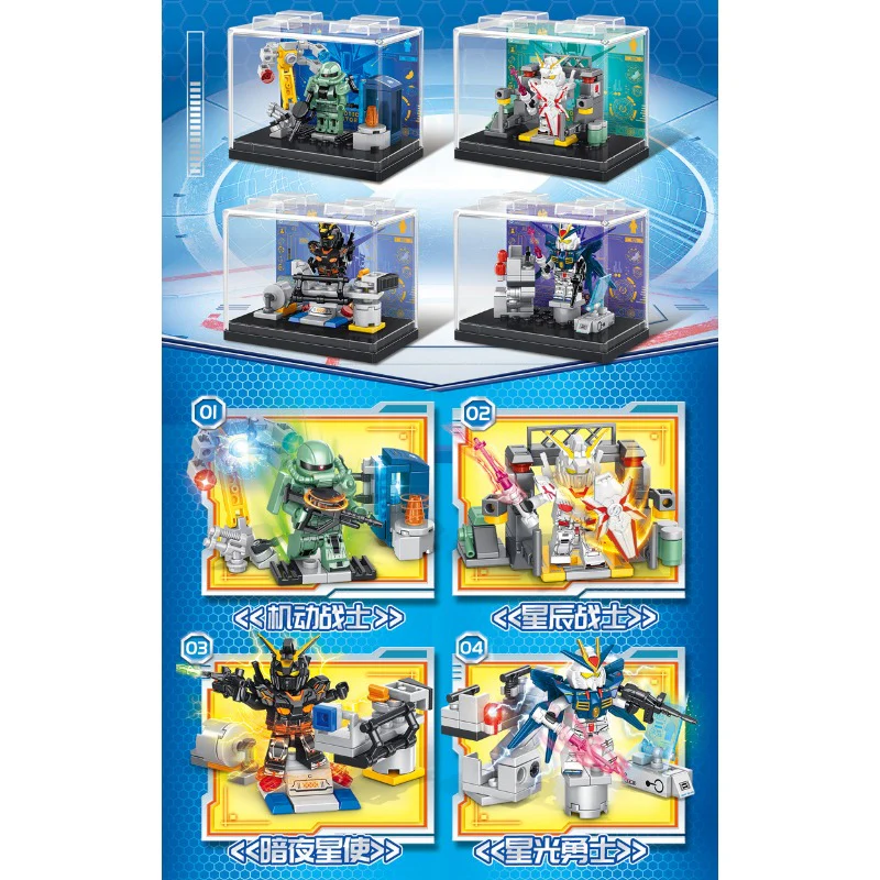 7099 mobile suit gundam(4pcs) Minifigures with display box - Image 7