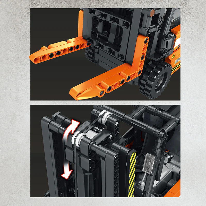 722pcs Reobrix 22002 Mechanical Forklift with power pack - Image 3