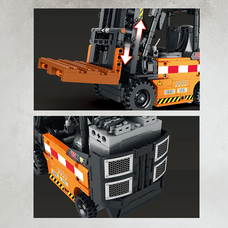 722pcs Reobrix 22002 Mechanical Forklift with power pack - Image 4