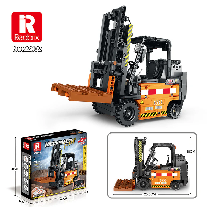 722pcs Reobrix 22002 Mechanical Forklift with power pack - Image 5