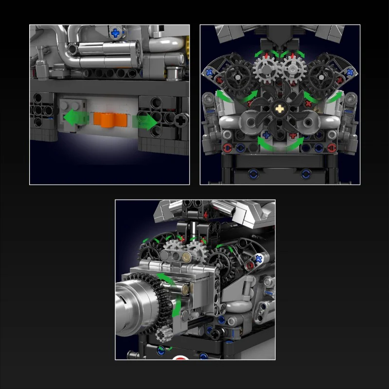 733+pcs Mouldking 10205 luxury car V12 engine (motor drive) - Image 3