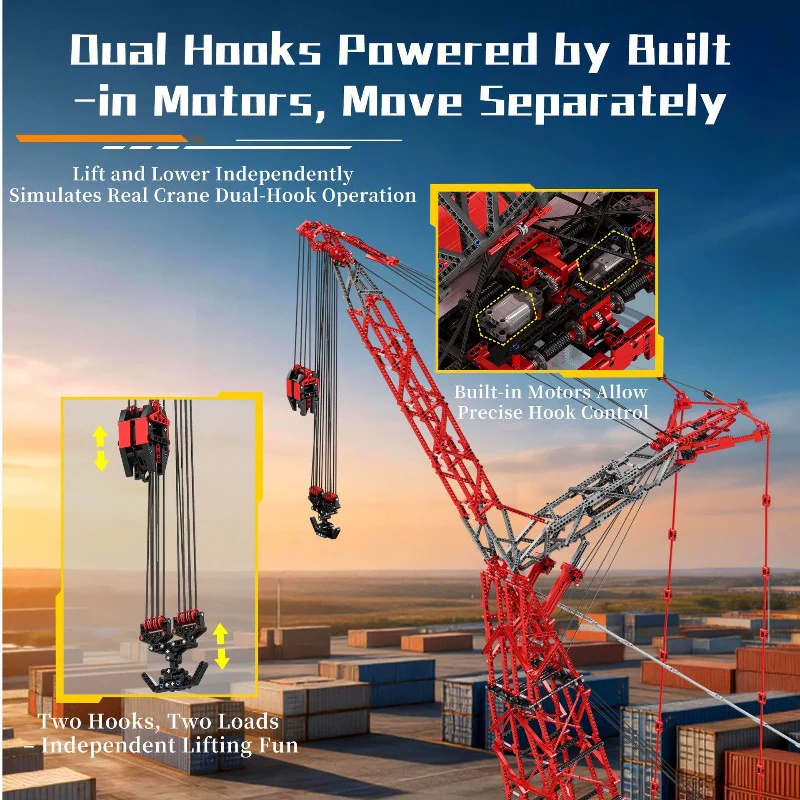 7477PCS Reobrix 22028 Ultra-Large Heavy Lift Crane SK6000 1:80 - Image 5