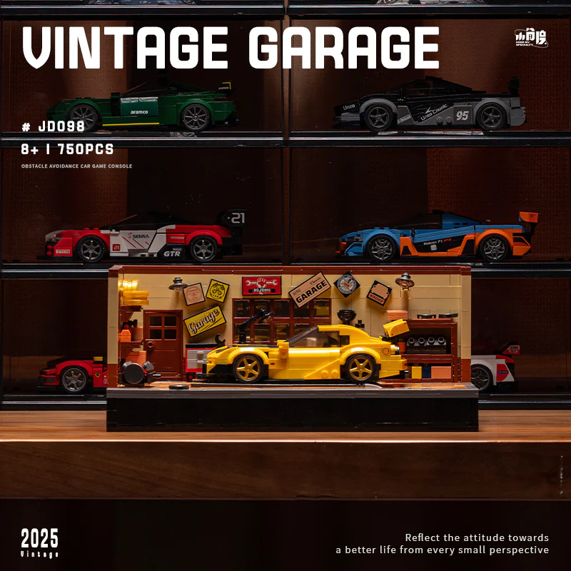 750pcs XJD JD098 Retro car repair shop - Image 3
