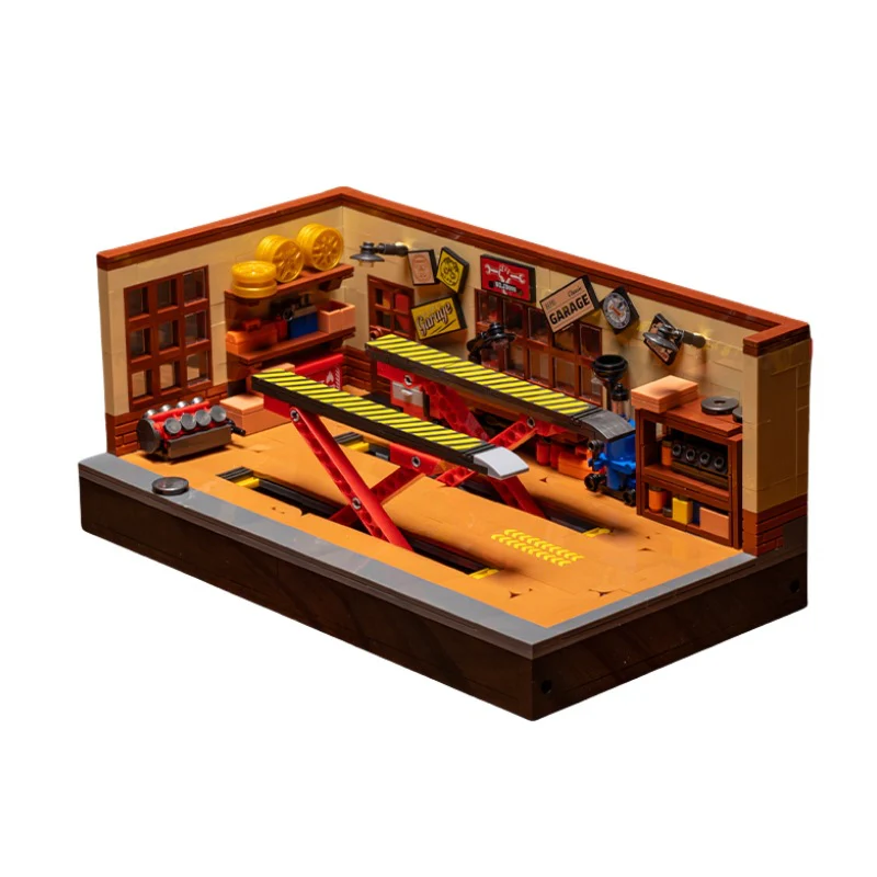 750pcs XJD JD098 Retro car repair shop - Image 5