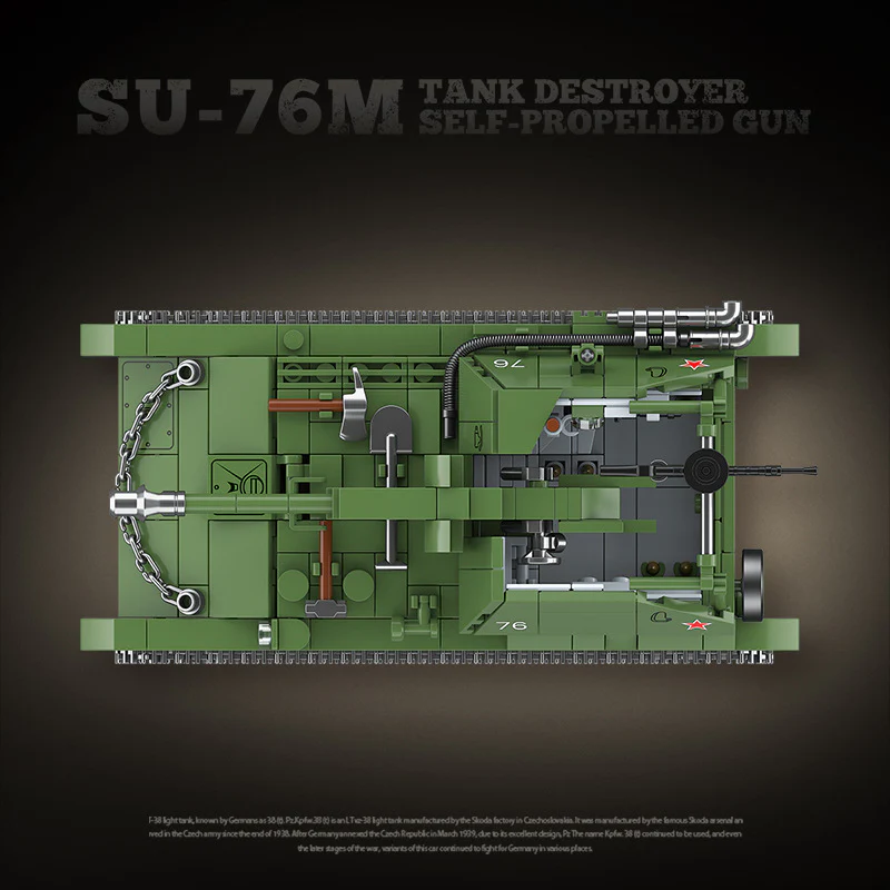 769pcs QUANGUAN 100296 SU-76M TANK DESTROYER SELF-PROPELLED GUN - Image 4