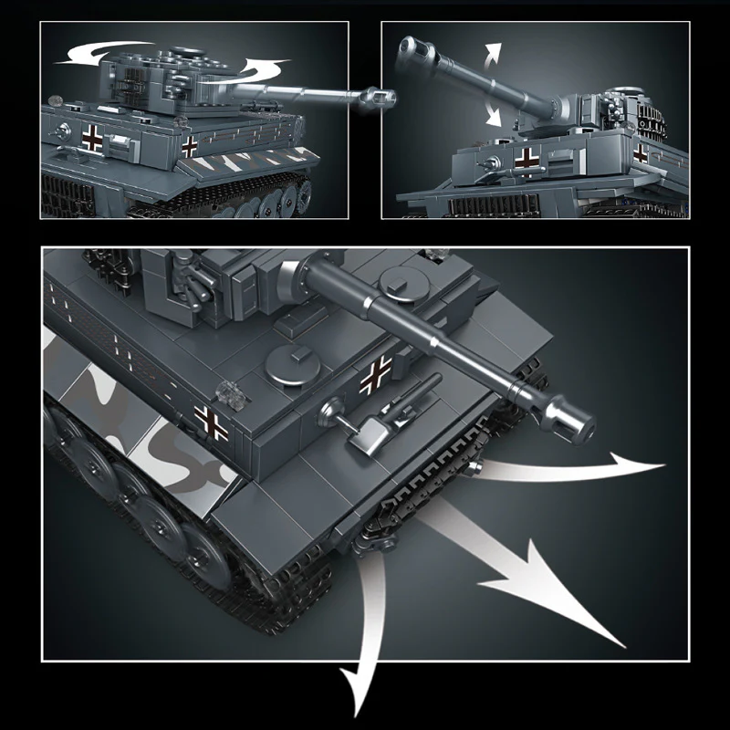 800+PCS MOULDKING 20014 Tiger Tank Simulate Recoil Sound(Dynamic with PF) - Image 3