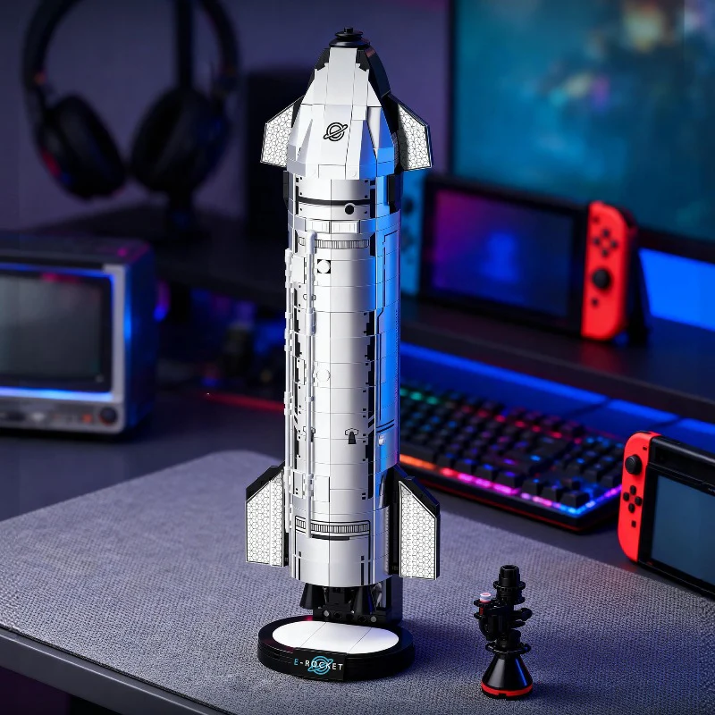 824pcs JQ1123 Starship Rocket with motor - Image 2