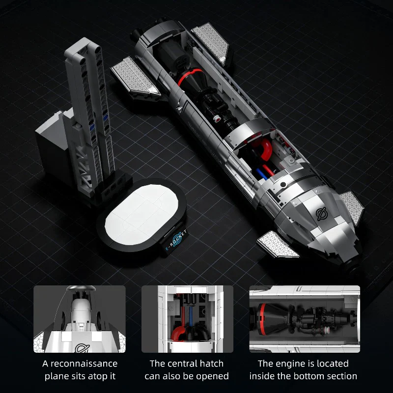 824pcs JQ1123 Starship Rocket with motor - Image 3