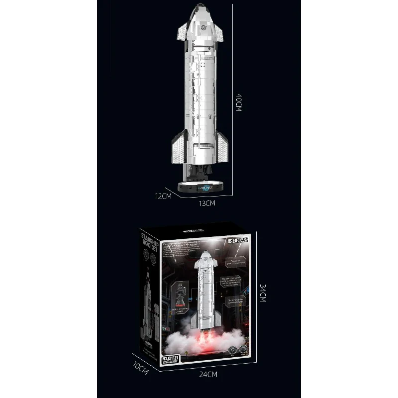 824pcs JQ1123 Starship Rocket with motor - Image 6
